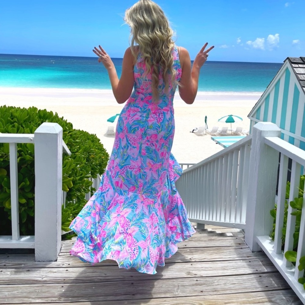 Lilly Pulitzer NWT Gimmie The Juice Taylee Flounce Maxi dress 8.